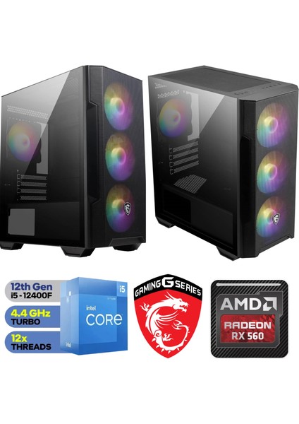 Gaming Pc Ddr4 – Rx 560 4gb – Intel I5 12400F – 32 GB Ddr4 Ram – 500 GB M.2 SSD – Windows 11 Pro Masaüstü Bilgisayar