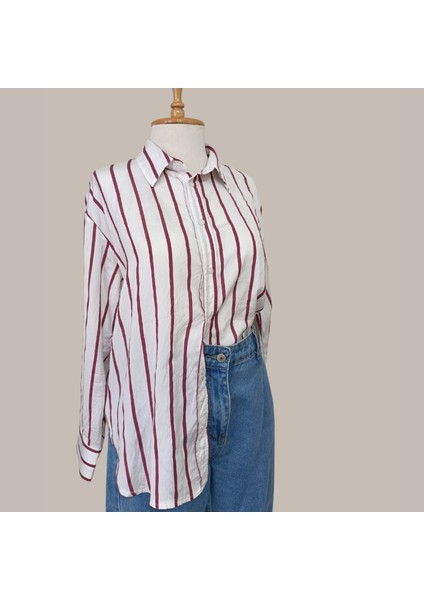 Ince Çizgili Oversize Gömlek fiyatları