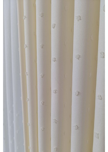 Taç Iskandinav Ponponlu Fon Perde Krem 1x3 Sık Pile fırsatları