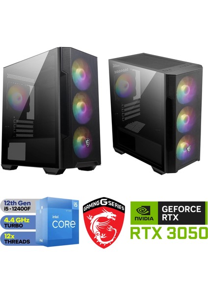 Gaming Pc Ddr4 – Rtx 3050 6 GB – Intel I5 12400F – 32 GB Ddr4 Ram – 500 GB M.2 SSD – Windows 11 Pro Masaüstü Bilgisayar