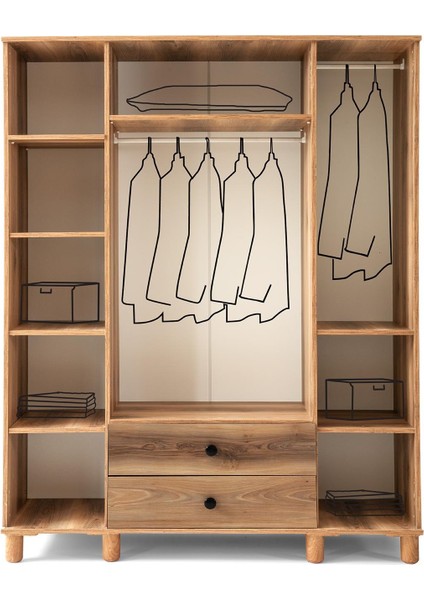 Formila Mdf 4 Kapılı Dolap-Ceviz