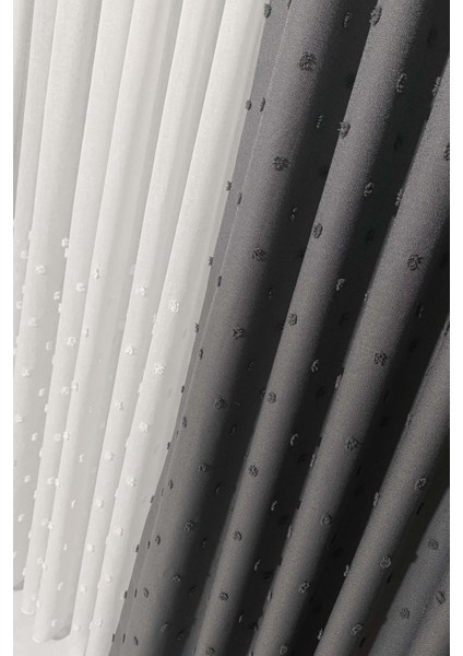 Taç Iskandinav Ponponlu Fon Perde Antrasit 1x3 Sık Pile fiyatları