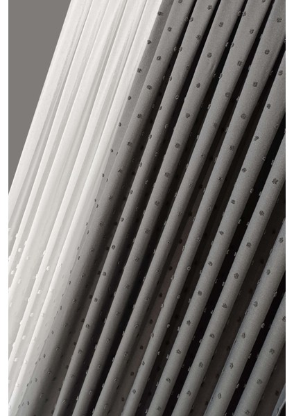 Taç Iskandinav Ponponlu Fon Perde Antrasit 1x3 Sık Pile modelleri