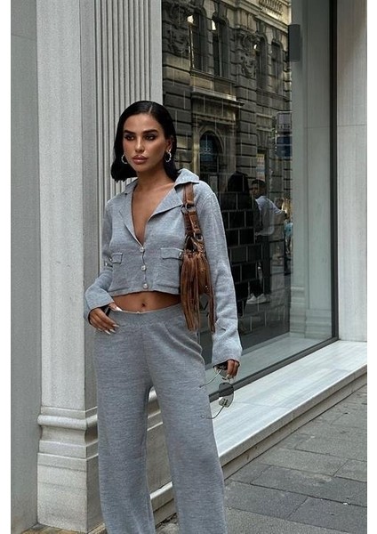 Nancy Kruveze Yaka Crop Takım 9954 - 25 indirimleri