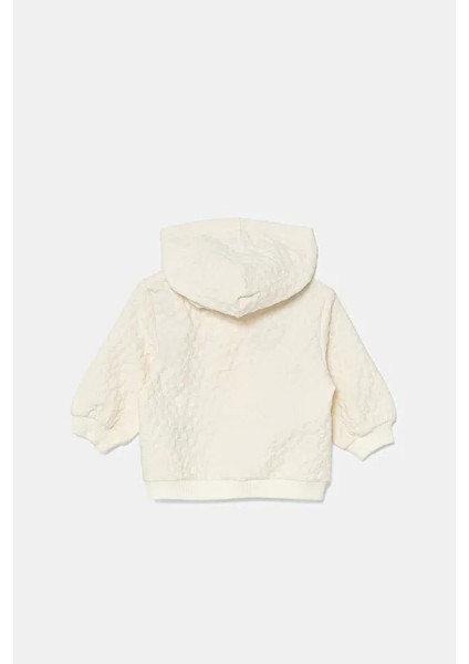 Bebek Yavruağzı Logo Etiketli Jakarlı Fermuarlı Kapüşonlu Sweatshirt fiyatları