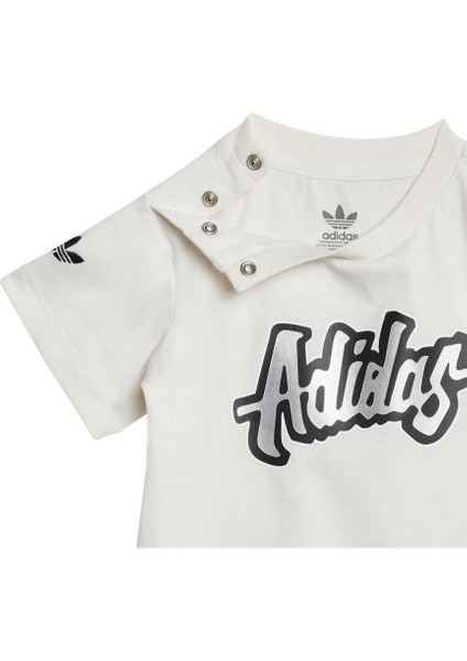 Çocuk Beyaz Eşofman Short Tee Set Jd1042