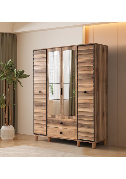 Formila Mdf 4 Kapılı Dolap-Ceviz