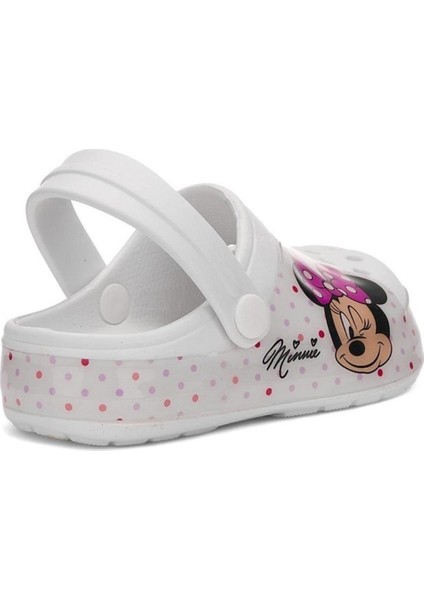 Minnie Mouse Baskılı Kız Çocuk Kaymaz Taban Terlik Havuz Plaj Sandaleti