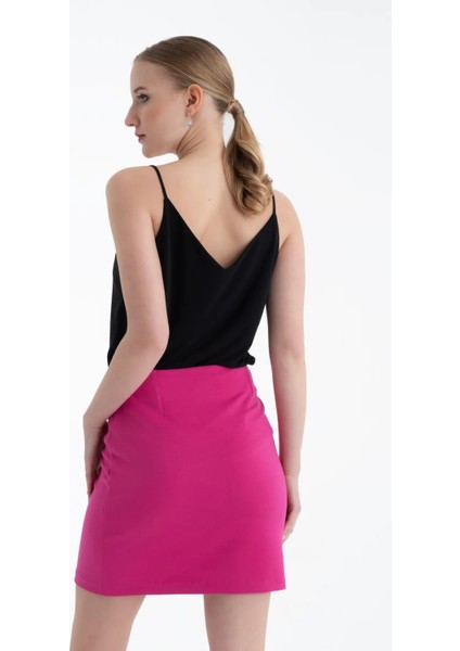 V Yaka Askılı Polyester Kumaş Kadın Atlet