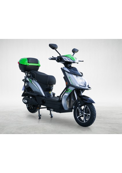 Motolux Toronto Elektrikli Motosiklet Gri - Yeşil - 2024 Model