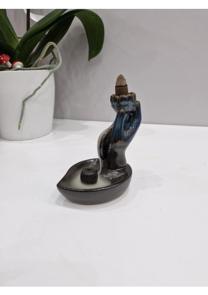 Seramik Su Yeşili El Model Çiçekli Geri Akış Tütsülük 10CM En 10CM Boy indirimleri
