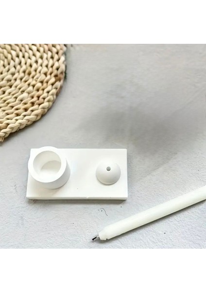 Aladağ Home 12 cm Beyaz Beton Tütsülük ve Kibritlik Seti - Şık ve Minimalist Tasarım fiyatları