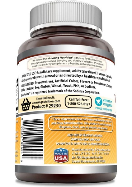 Turmeric Curcumin With Bioperine | 2250 mg Per Serving | 180 Veggie Capsules