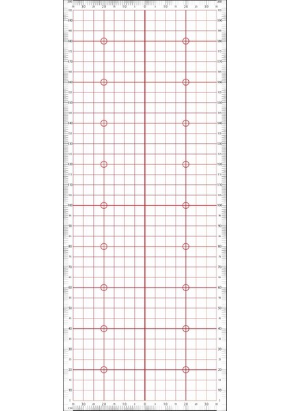 Postür Analiz Cetveli Kırmızı 80X200 cm Yapışkanlı Folyo