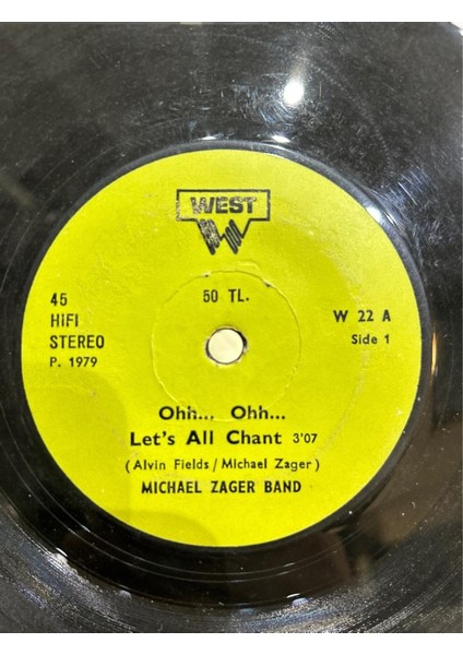 The Michael Zager Band ‎– Let's All Chant / Love Express 1978 Baskı 45LİK
