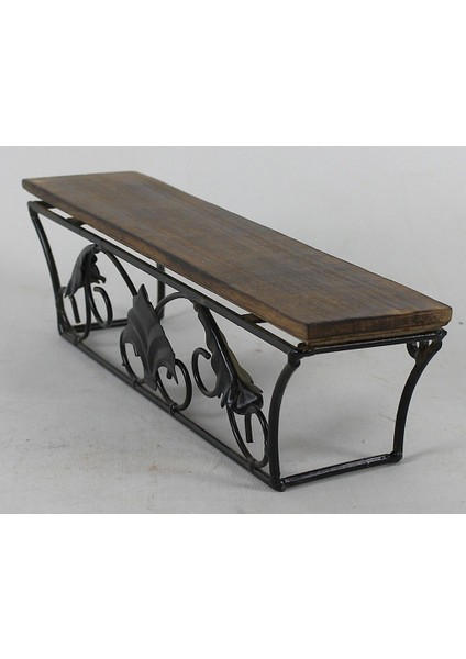 Ahşap Ferforje Raf 32 x 6,5 x 8,5 cm .