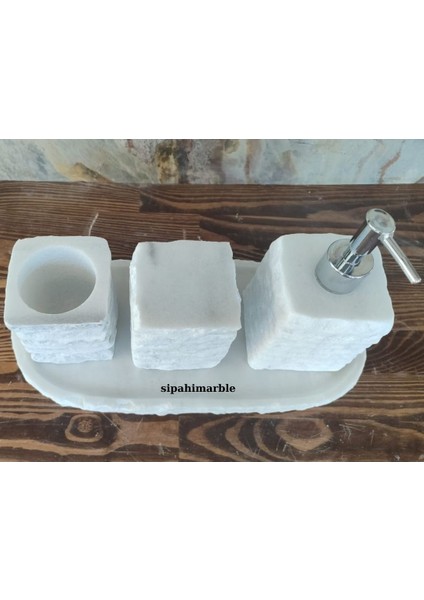 Beyaz Mermer 4'lü Modern Banyo Seti fırsatları