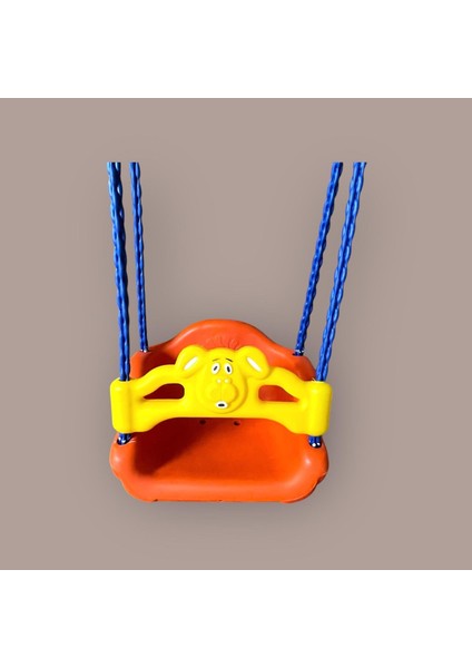 Plastik Kaplı Zincirli Salıncak Koltuğu | Korkuluklu Çocuk Salıncağı