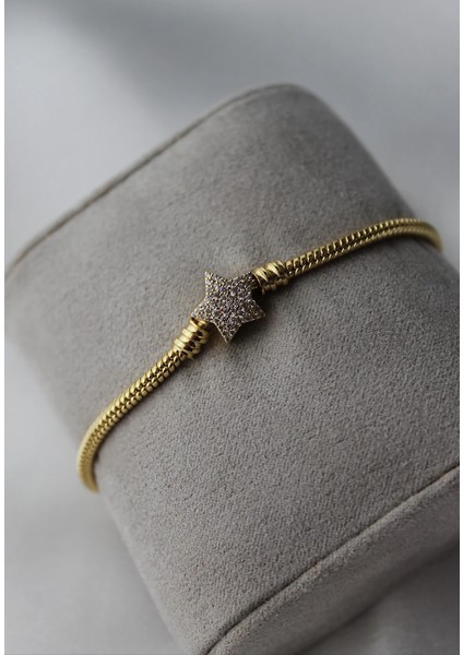 Vıp Çelik Charm Bileklik Yıldız Model