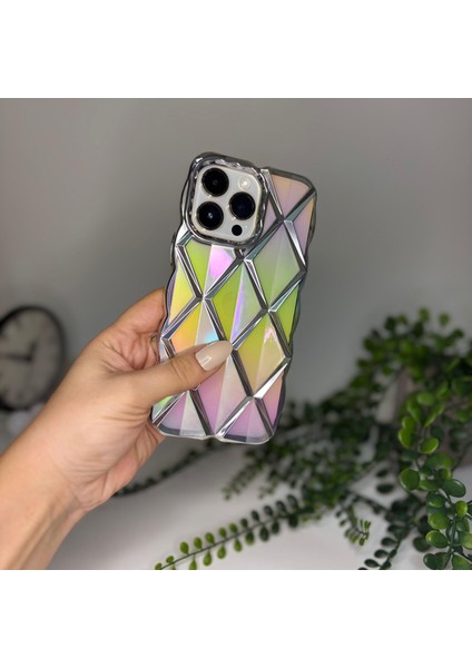 Epalux Hologram Prizma Iphone 14 Pro Max Kılıf Gümüş
