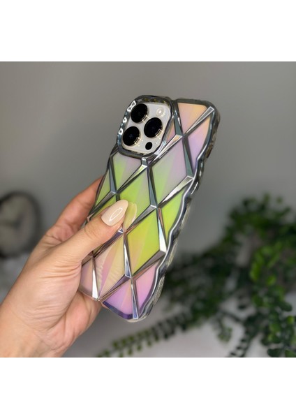 Epalux Hologram Prizma Iphone 14 Pro Max Kılıf Gümüş modelleri