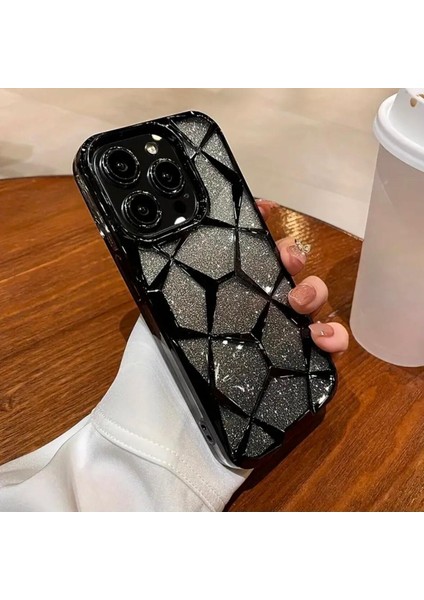 Epamira Pırlanta Parlaklıkta Iphone 14 Pro Max Telefon Kılıfı Siyah