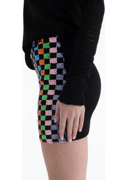 Pullu Süper Mini Şık Etek