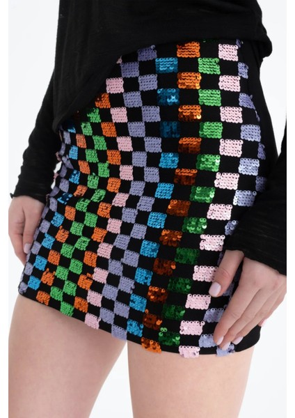 Pullu Süper Mini Şık Etek