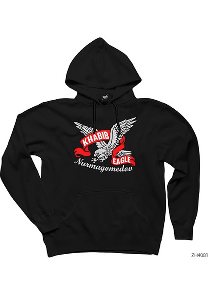 Ufc Khabib Eagle Siyah Kapşonlu Sweatshirt Hoodie