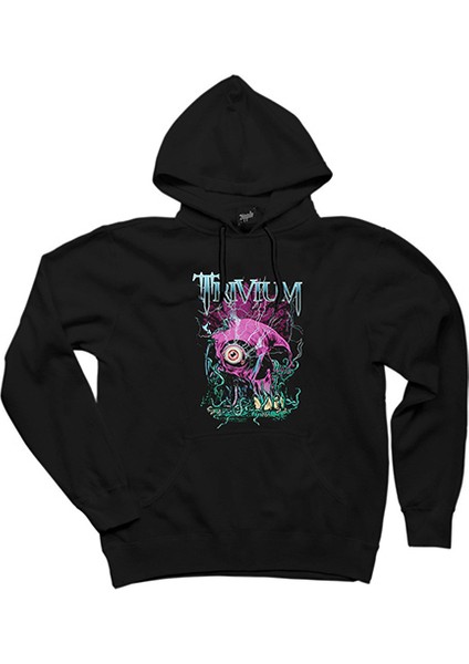 Trivium Design Siyah Kapşonlu Sweatshirt Hoodie