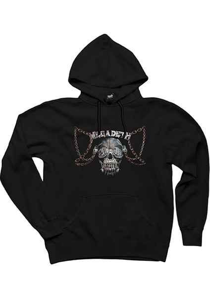 Megadeth Prisoner Skull Siyah Kapşonlu Sweatshirt Hoodie