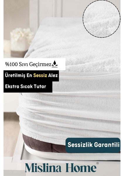 Wellsoft Sıvı Su Geçirmez Fitted Full Kenar Tek Çift Kişilik Yatak Koruyucu Sessiz Alez 180 x 200 cm