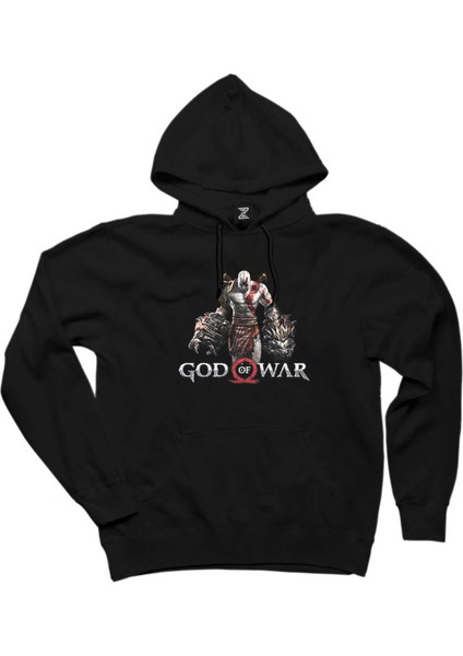 God Of War Kratos Lion Siyah Kapşonlu Sweatshirt Hoodie