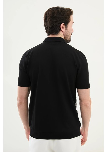 Çizgili Slim Fit Polo Yaka Erkek Triko T-Shirt modelleri