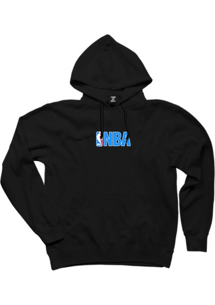 Nba Logo Siyah Kapşonlu Sweatshirt Hoodie