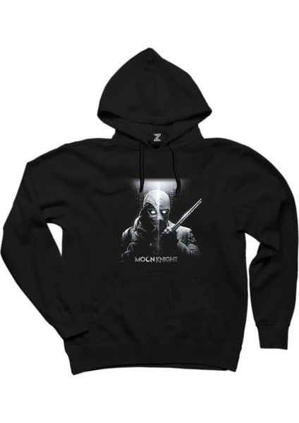 Moon Knight Warrios Siyah Kapşonlu Sweatshirt Hoodie