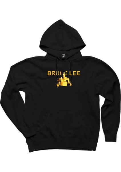 Bruce Lee Nunchaku Siyah Kapşonlu Sweatshirt Hoodie