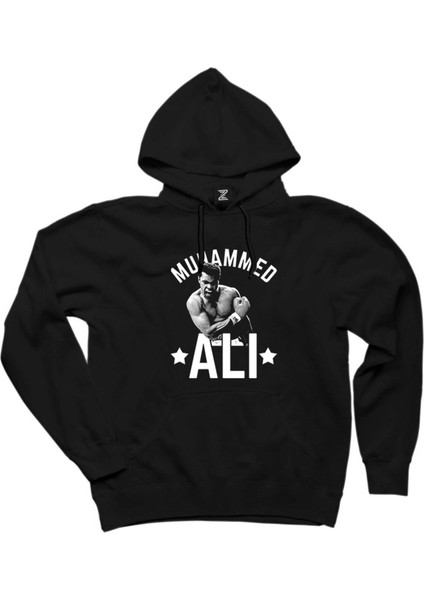 Muhammed Ali Face Siyah Kapşonlu Sweatshirt Hoodie