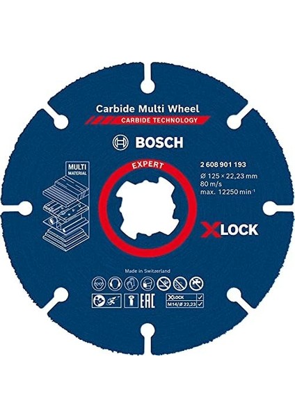 Menashop Metrashop Professional 1x Expert Carbide Multi Wheel X-Lock Kesici Diskler (Sert Ahşap, Çivili Ahşap, Plastik, Alçıpan Panel, Ø 125 Mm, Aksesuar Küçük Avuç Taşlama Makinesi) modelleri