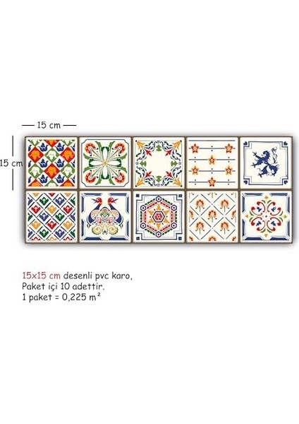 Menashop Metrashop Yapışkanlı Oyun Desenli Pvc Karo (10X10 Cm)