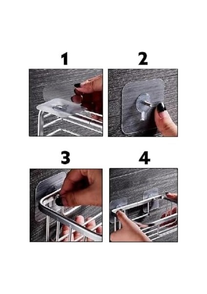 Yapışkanlı Şeffaf Askı 5 Adet (Vidalı Askı)