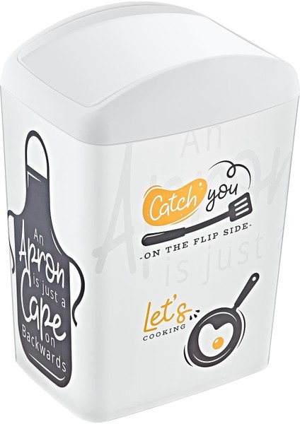 Menashop Metrashop Soft Resimli Çöp Kutusu Döner Kapak 5 Lt Catch You