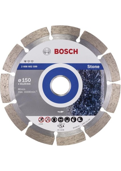 Menashop Metrashop Professional Accessories 1x Elmas Kesme Diski Taş Için Standart (Taş, Granit, Beton Için, Çap 150 x 22,23 x 2 x 10 Mm, Açılı Taşlama Makineleri Için Aksesuarlar), Çok Renkli