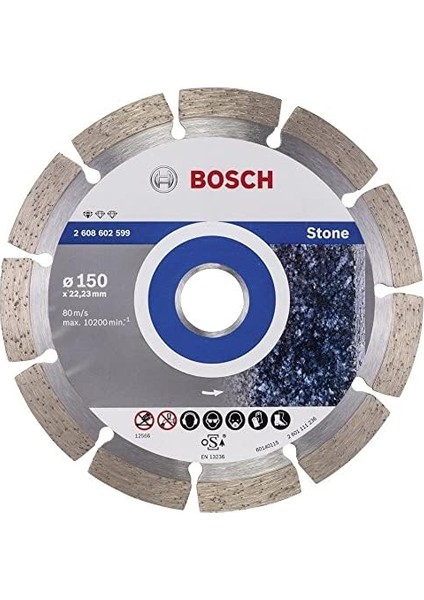 Menashop Metrashop Professional Accessories 1x Elmas Kesme Diski Taş Için Standart (Taş, Granit, Beton Için, Çap 150 x 22,23 x 2 x 10 Mm, Açılı Taşlama Makineleri Için Aksesuarlar), Çok Renkli