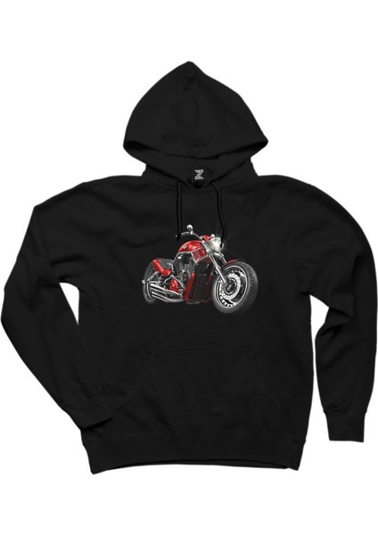 Chopper Cruiser Siyah Kapşonlu Sweatshirt Hoodie