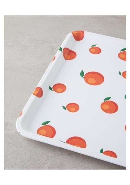 Home Orangeis Plastik Tepsi Beyaz - Turuncu