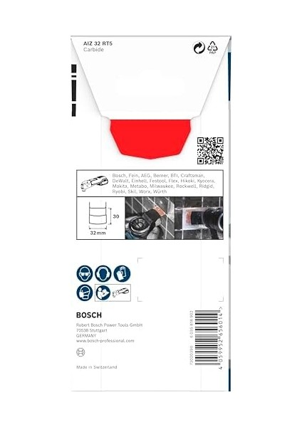 Menashop 1x Pro Aız 32 Rt5 Daldırmalı Kesim Testere Bıçağı (Harç, Gözenekli Beton, Genişlik 32 Mm, Professional Aksesuar Çok Fonksiyonlu Makine)