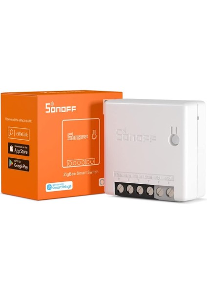 Menashop Zigbee Mini Smart Switch, 2 Yönlü Işık Anahtarı, Alexa, Smartthings Hub ve Sonoff Zbbridge ile Uyumlu, Zigbee 3.0 Ağ Geçidi Hub Gerekli -A Insan Cihazı Sertifikalı