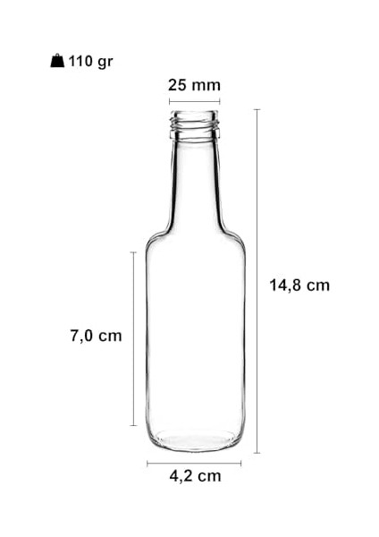 100 ml Şeffaf Standart Sosluk 100 cc Sızdırmaz Kapaklı Cam Şişe (2)