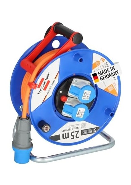Menashop Metrashop Garant Serisi IP44 Cee 3 Girişli Kamp ve Karavan Makarası 25 Metre